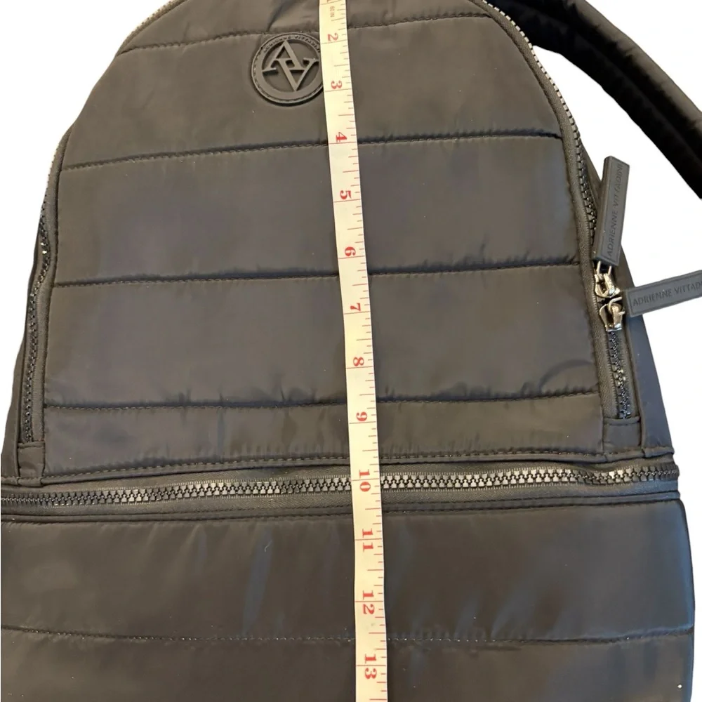 Adrienne Vittadini Travel Collection Black Nylon Backpack Logo‎ Luggage Tag NWT